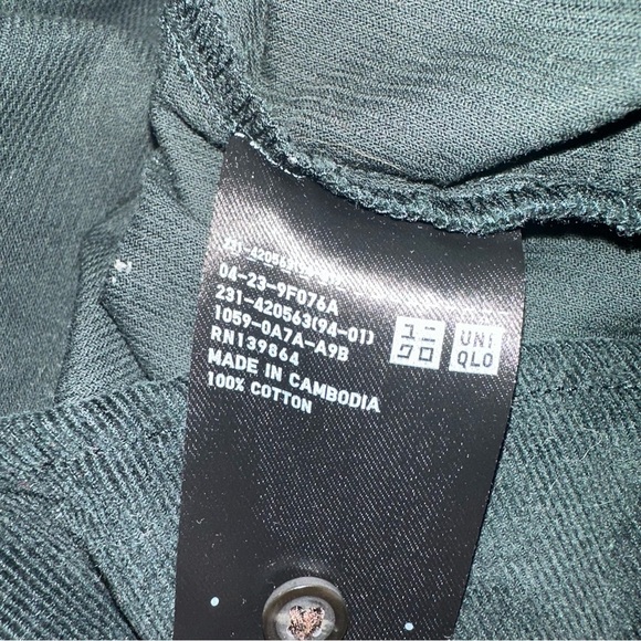 UNIQLO | Women's small Corduroy Skipper Collar Long sleeve Dark Green Top - Picture 5 of 7